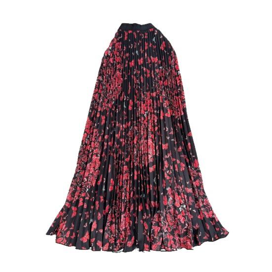 Длинная юбка в ретро-стиле, на резинке, с высокой талией, с принтом бабочек, плиссированная, с широким подолом, из дышащей ткани, для повседневной носки