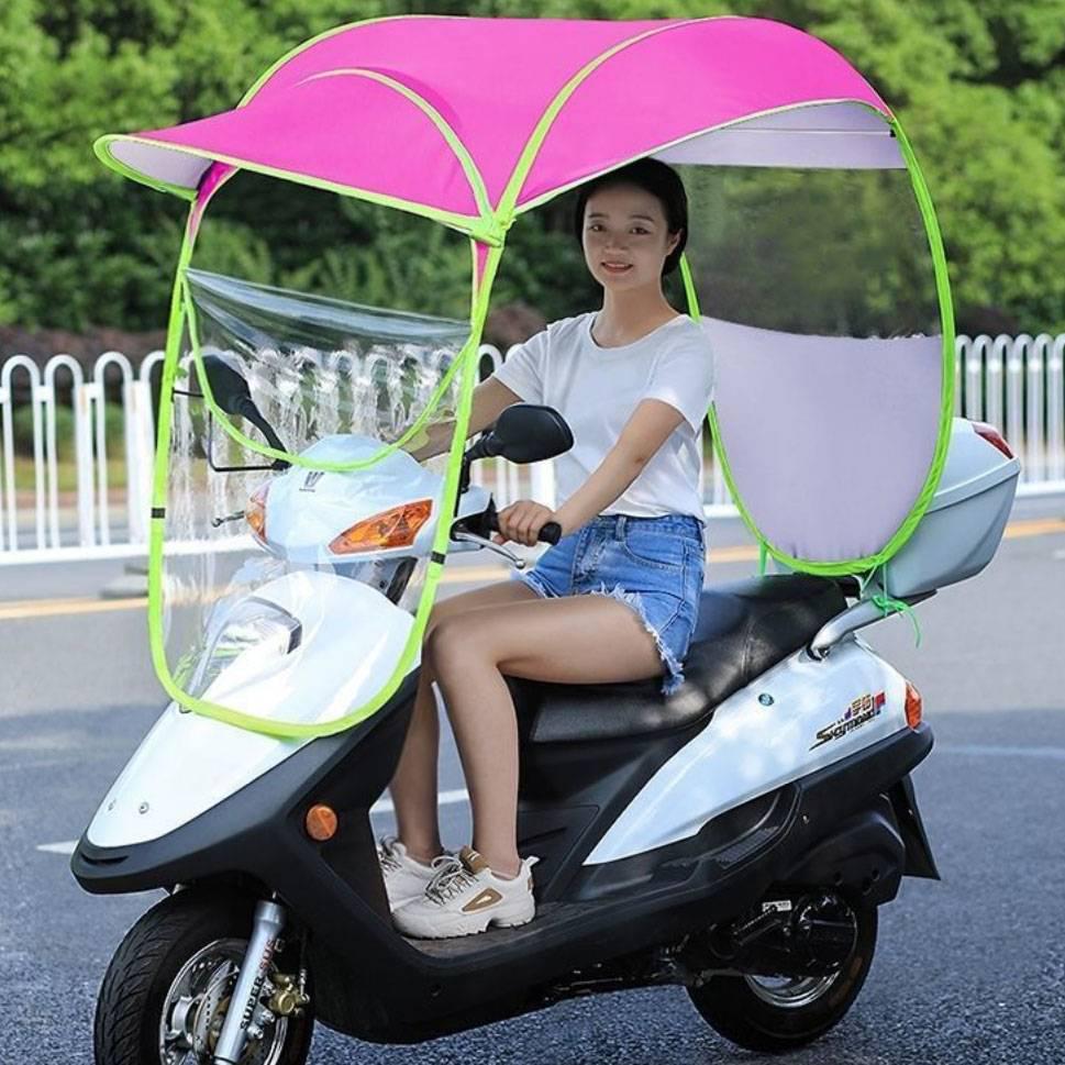 Electric Car and Motorcycle Sunshade - Battery-Powered Rain Awning with Custom Logo