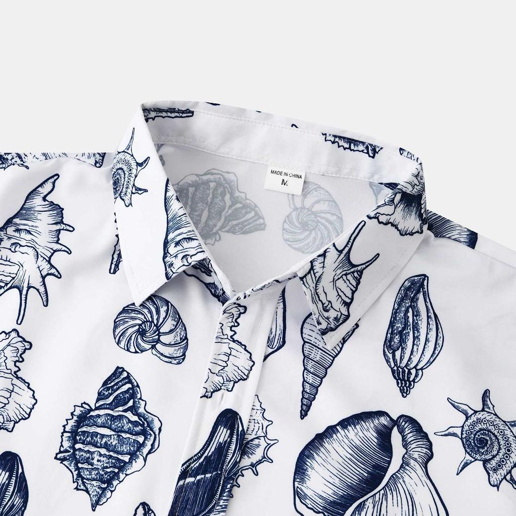 Мужская летняя повседневная рубашка с цветочным принтом в гавайском стиле с коротким рукавом для пляжного отдыха