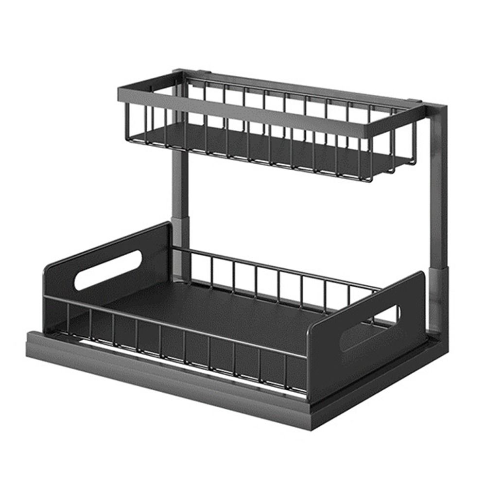 Carbon Steel Under Sink Organizer Slide Out Sink Shelf Metal Sliding Drawer for Kitchen Bathroom