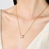 Fashion Cylinder Zincon Pendant Necklace Woman Stainless Steel Chain Choker Vintage Necklace Daily Jewelry Gold Silver Color