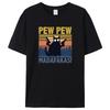 Pew Pew Madafakas T-shirt Men Short Sleeve Novelty Funny Cat T Shirt Cotton Oversize Tops Shirts Tee T-Shirt Crew Neck Streetwea