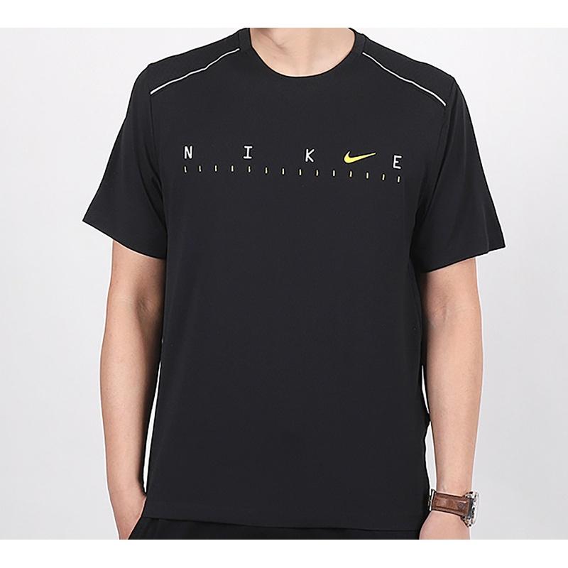 Nike Dri-fit Miler Future Fast Mesh Quick Dry Reflective Element Short Sleeve Black Men's CJ6484-010