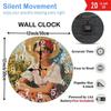 30cm Round Wooden Wall Clock Protected by a Clear Shatter-Resistant Crystal