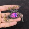 Натуральный Kingman Розовый Георгин Бирюзовый Кулон Медная Проволока Обернутые Ювелирные Изделия Драгоценный Камень Медный Подвеска Кулон Ручной Работы Проволочная Обернутая Птица Ювелирные Изделия