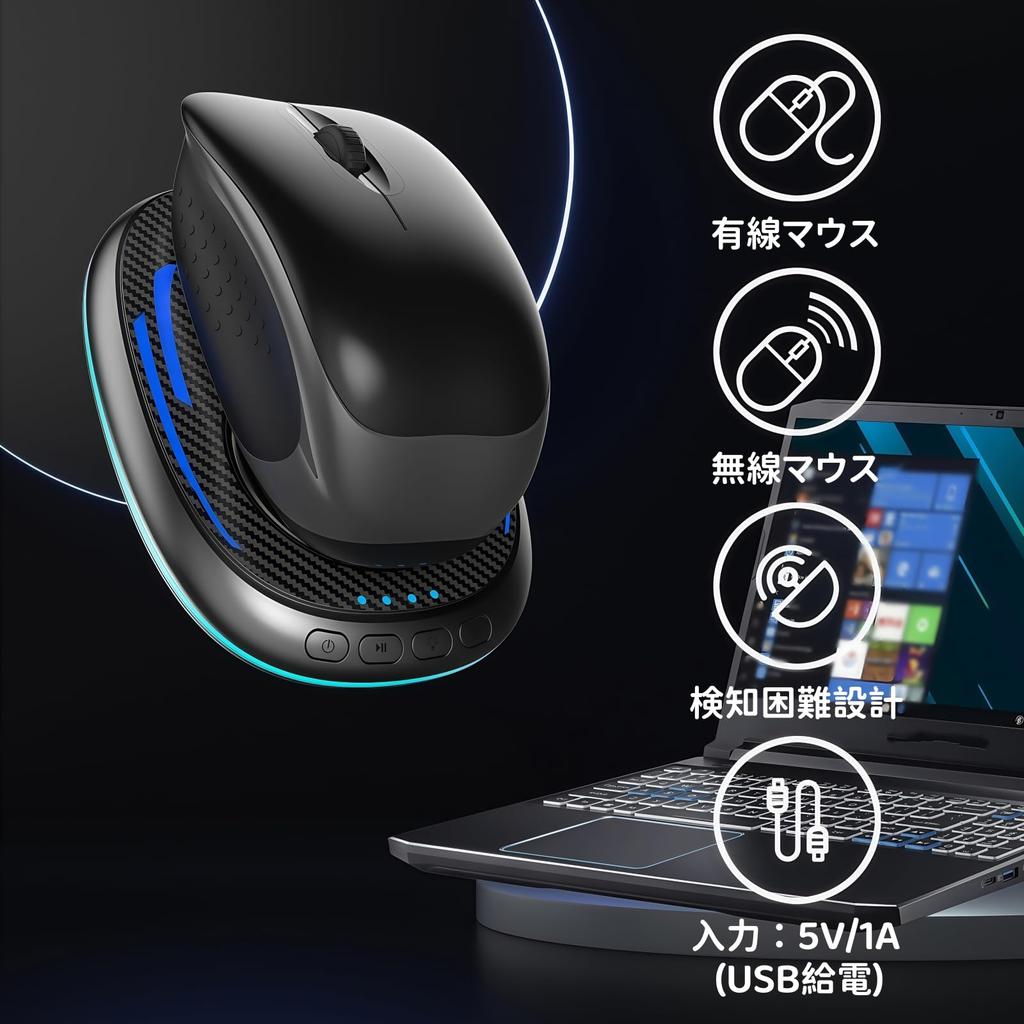 BUPVIOOD Mouse MoverMouse Jigger with 4 Timer Settings, Undetectable, Driver-Free, WirelessWired Mouse, Equipped with LED Light, Timer and Security