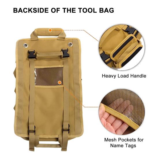 Свернутая сумка для инструментов с ручкой, водонепроницаемая, износостойкая, портативная, сверхпрочная, органайзер для инструментов, сумка для хранения