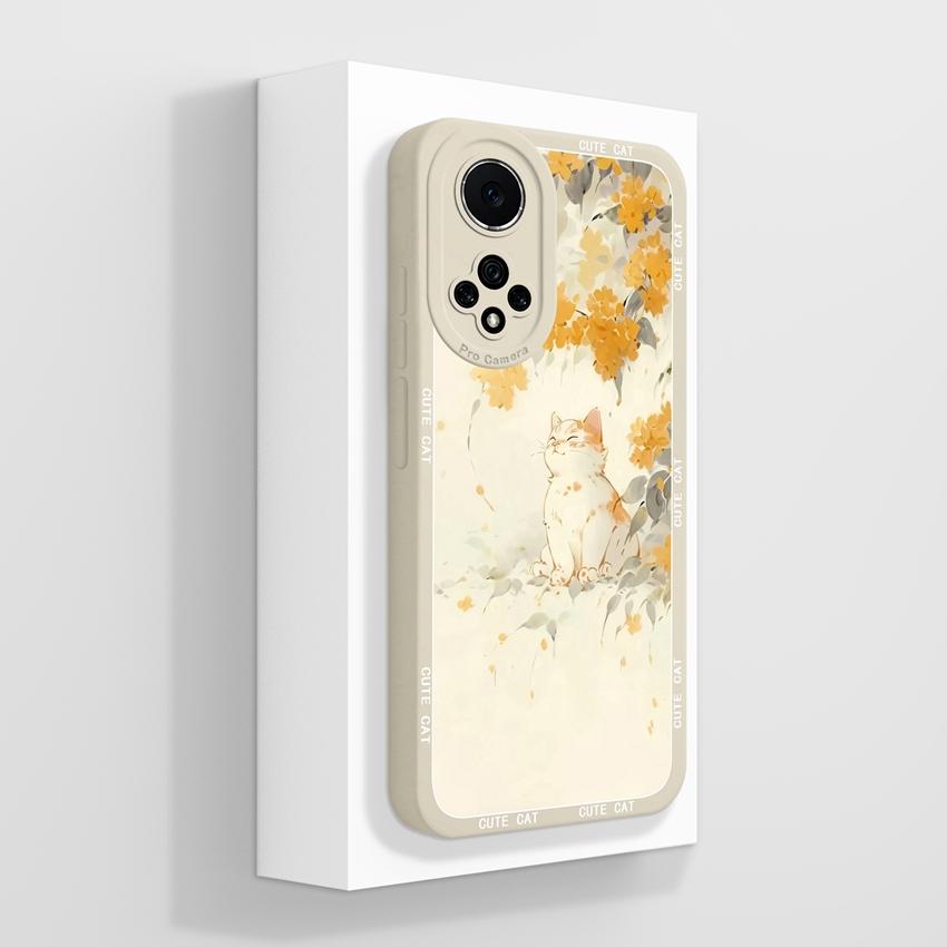 Для Huawei Nova 9 10 11 Pro Y60 Y72 Чехол для телефона Красивые акварельные цветочные узоры Жидкий силикон Защита от падений Премиальная защитная крышка Для Huawei Case