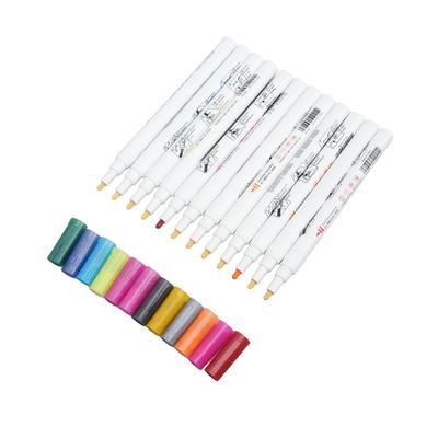 Контурные ручки 12 цветов Металлические маркеры Супер Завитушки Глиттер Ручка с 2 линиями для студентов