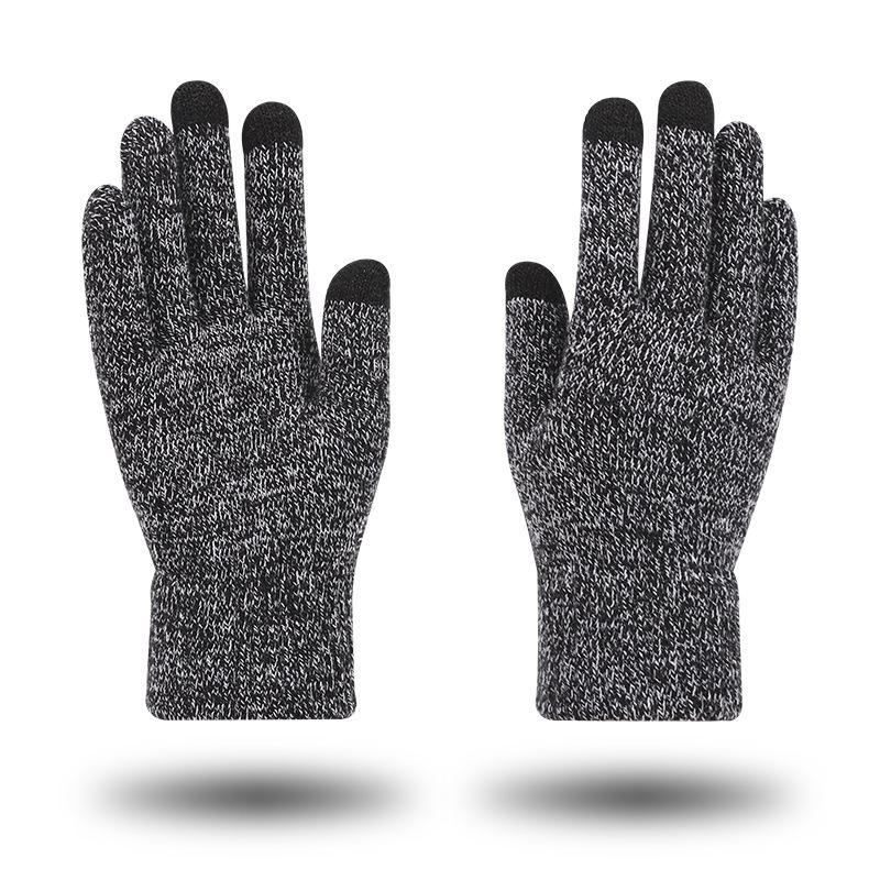 Cozy Knitted Split-Finger Wool Gloves for Autumn & Winter – Thick, Warm, Touchscreen-Friendly