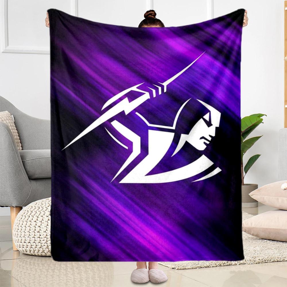Melbourne Storm Team Logo blankets Suitable for sofas, travel, living rooms also a good gift for friends and family Suitable for all seasons.