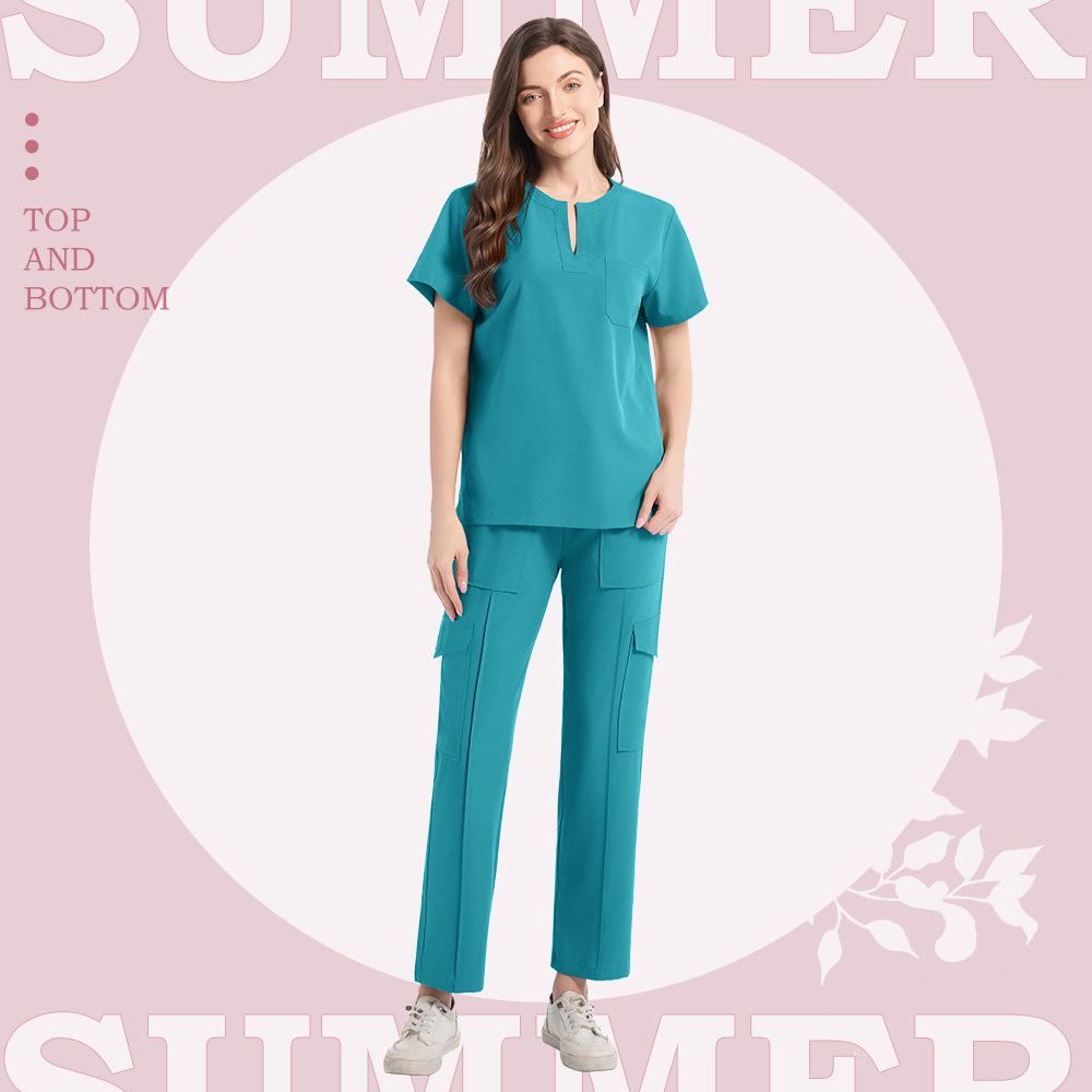 Women's Short Sleeve Scrub Suit for Nurses and Doctors - Medical Uniform for Operating Room