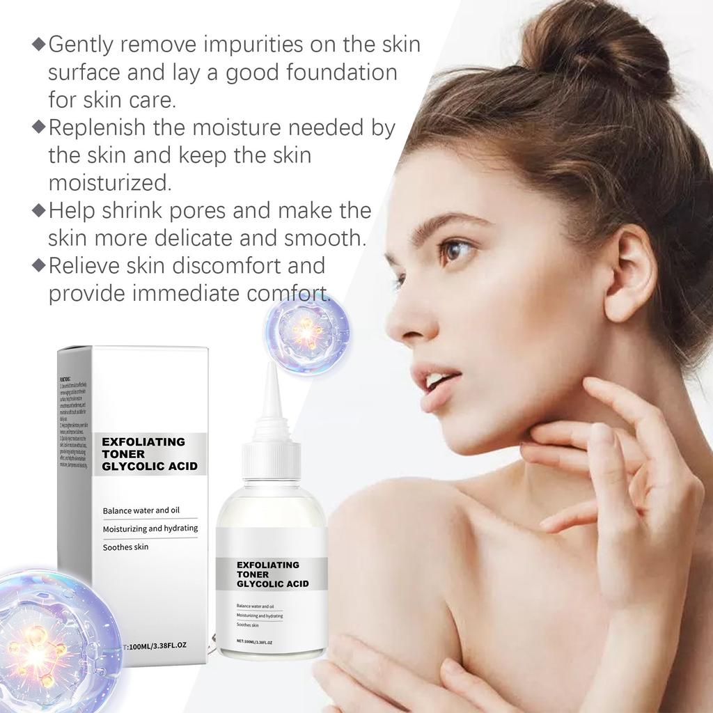 Glycolic Toning Solution For Blemishes And Glycolic Toner Hydrates And Reduces Imperfections - Exfoliating Facial Peel (100ml)