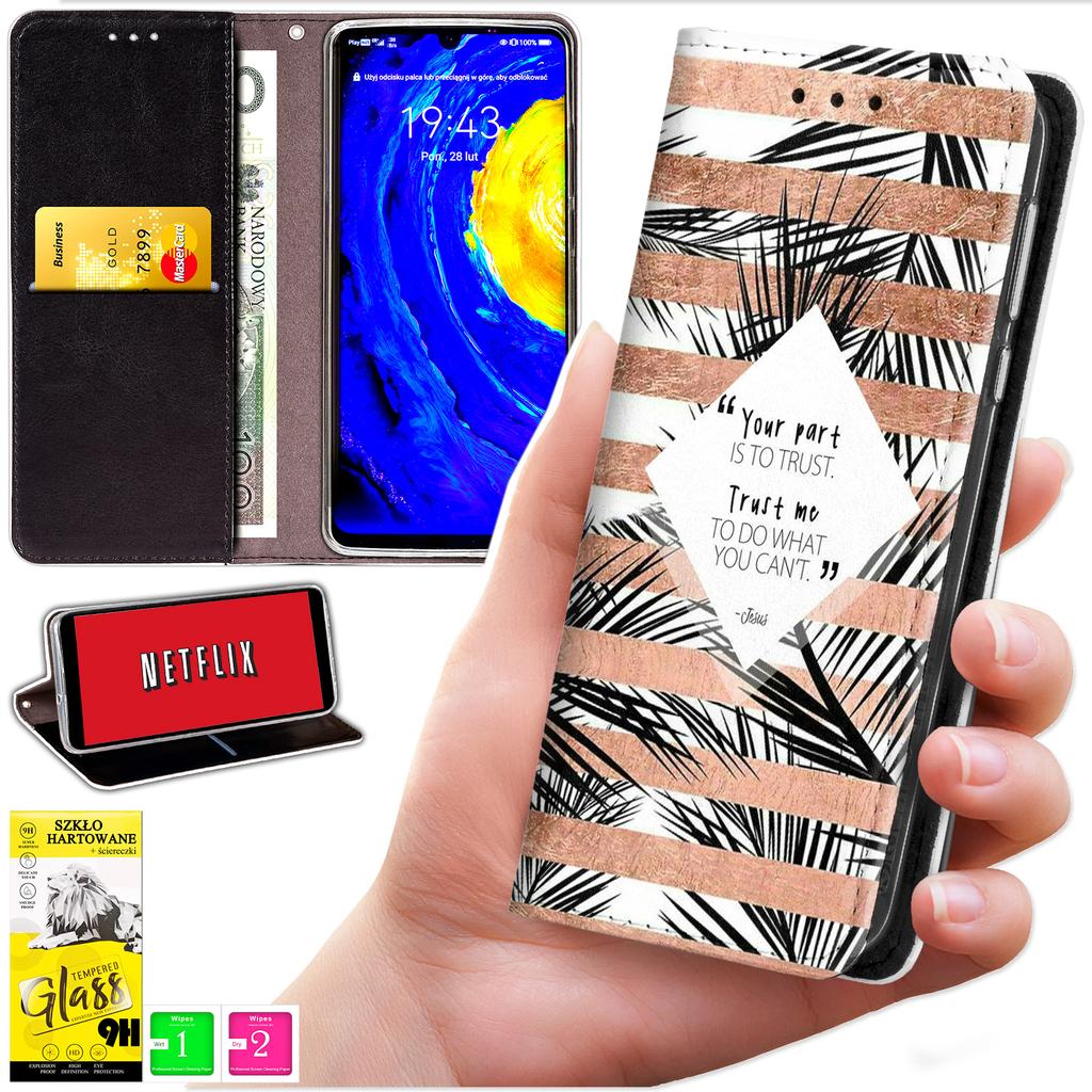 Etui Typu Portfel Do Samsung Galaxy A36 / A56 - Pokrowiec Bluemoon Nadruk + Szkło 9H