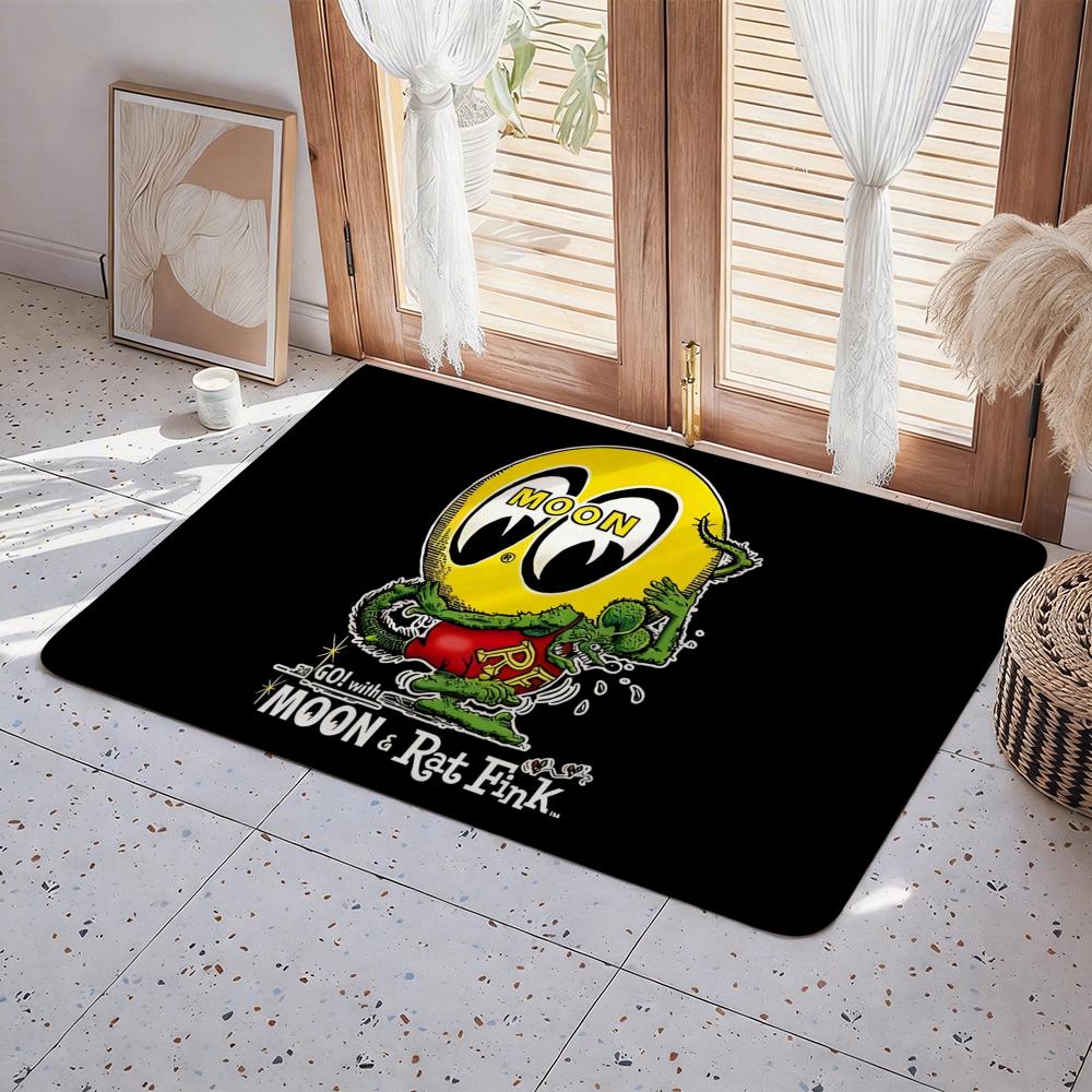 Small M MooneyesS Floor Mat Eco Flannel Doormat Non Slip Odorless Indoor Floor Rug Soft Short Plush Home Mat