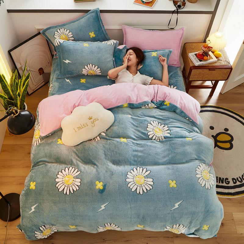 Антистатический зимний пододеяльник из толстого флиса, теплый фланелевый коралловый двухсторонний бархатный комплект постельного белья, мягкий и приятный для кожи