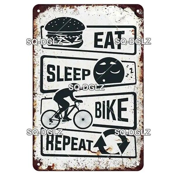 [SQ-DGLZ] Винтаж Ретро Ride Bike Life Оловянная вывеска Металлическая вывеска Магазинная тарелка Домашний бар Наклейка на стену Украшение Табличка Плакат Декор Подарок