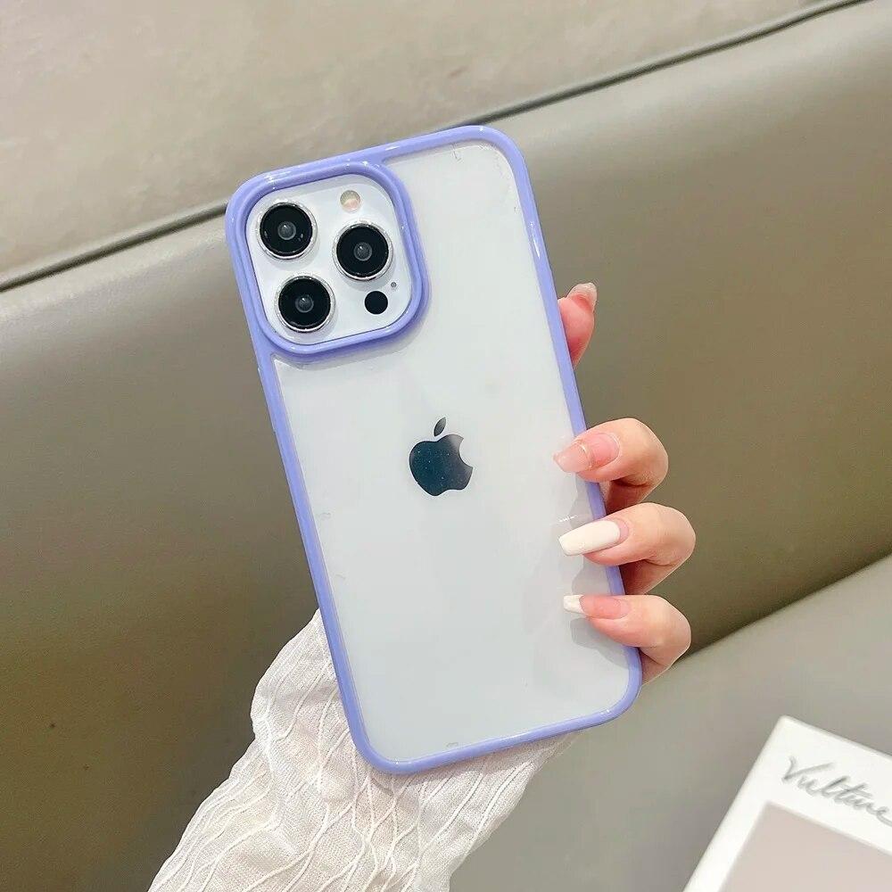 Роскошный противоударный чехол ярких цветов для iPhone 15 14 13 12 11 Pro Max X XS XR 8 7 Plus, мини-прозрачный жесткий акриловый чехол