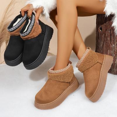 Теплые зимние ботинки большого размера для женщин, короткие женские ботинки на толстой подошве, хлопковая обувь