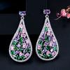 Jewelry Zircon Color Water Drop Earrings Environmentally Friendly Electroplating Women