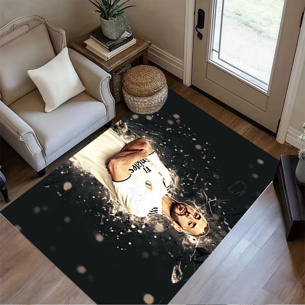 Karim Benzema's Cosmic Celebration Floor Rug Office Rug Perfect for Foyer Game Room Bedrooms Kitchen Anti-slip Rug Office home decor