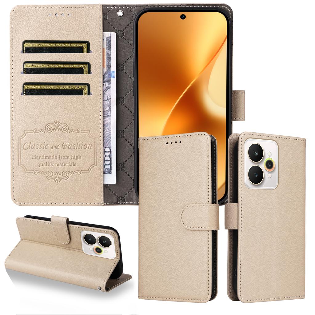 For Realme 15 Pro 5G/Realme 15 5G Case RFID Blocking 3 Card Slots PU Leather Phone Cover with Wrist Strap