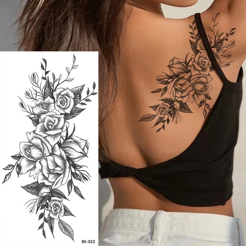 Dark Butterfly Sexy Waterproof Temporary Tattoo Sticker India Women Back Waist Flash Tatoo Girl Body Art Fake Tattoos Realistic