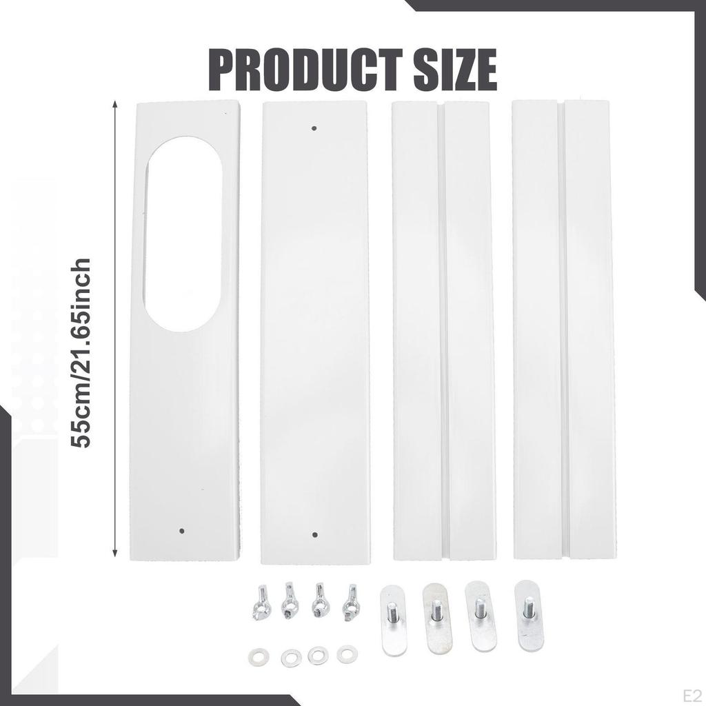 Portable Air Conditioning Window Vent Kit with Seal Plates,PVC Screws Nuts Washers for Sliding