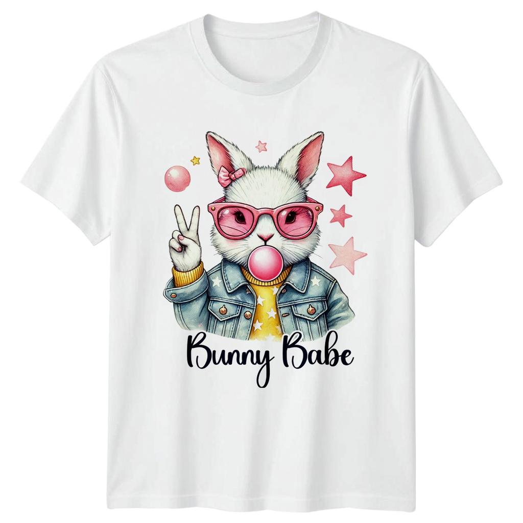 Bunny Babe Unisexs TShirt Hipster Animal Rabbit Birthday Gift For Her