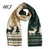 Stylish Knitted Neck Gaiter Winter Scarf for Women, Reversible Fair Isle Snowflake Reindeer Warm Holiday Scarf, Soft Long Wrap Christmas Festive
