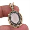 Natural Smoky Quartz 925 Solid Sterling Silver TwoTone Gift Pendant 1.50" M8g21