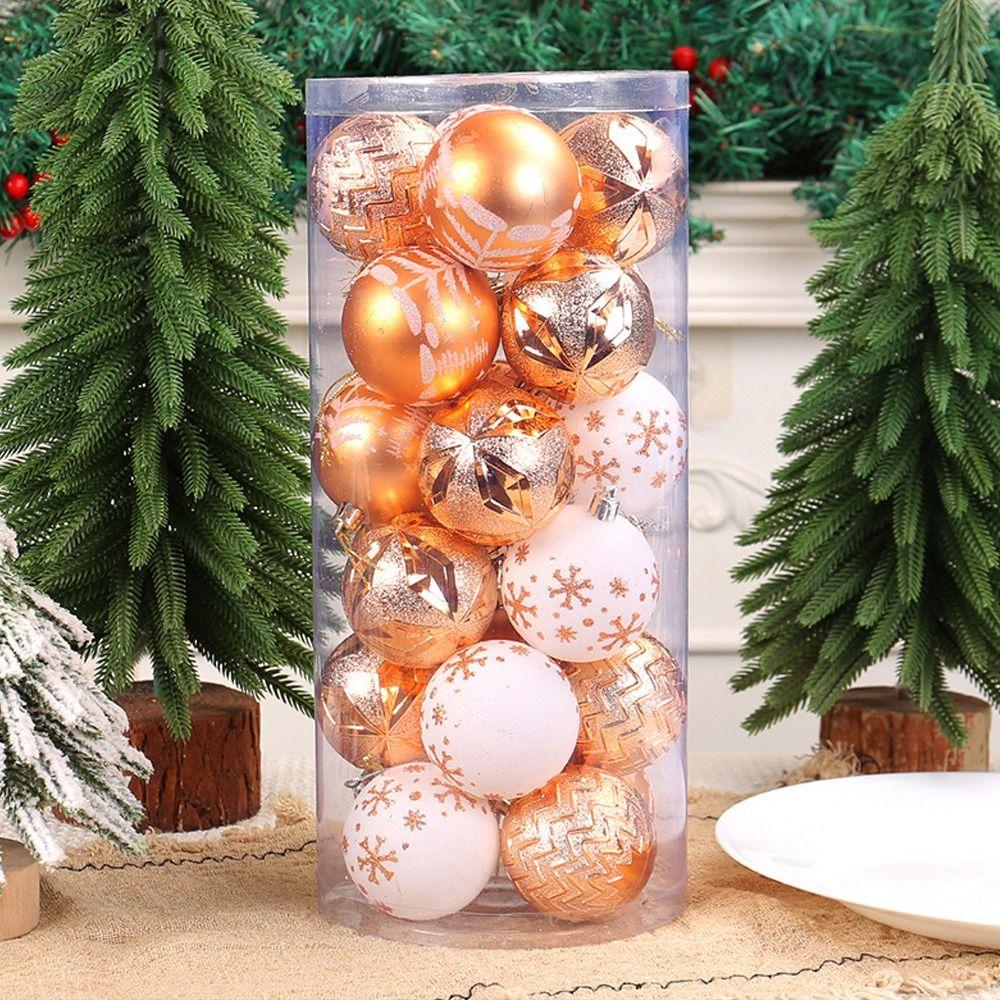 Набор из 24 небьющихся гальванизированных подвесных шаров, елочные подвески, украшения для праздничной вечеринки