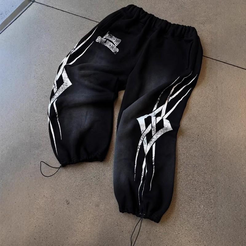 American Trend Loose Street Joggers Elastic Waist Graphic Print Casual Track Pants Women