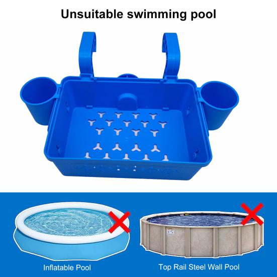 Poolside Storage Baskets with Cup Holders Large Capacity Universal