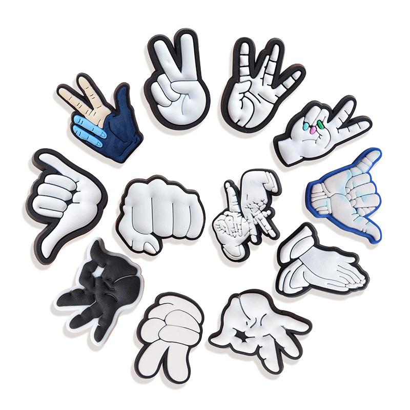 12шт персонализированные подвески для обуви из ПВХ серии жестов для украшения обуви