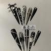 Y2K Spicy Girl Long Coffin Fake Nails Luxury Glitter Rhinestone Pearl Flower Metal Chain Press On Nails For Party