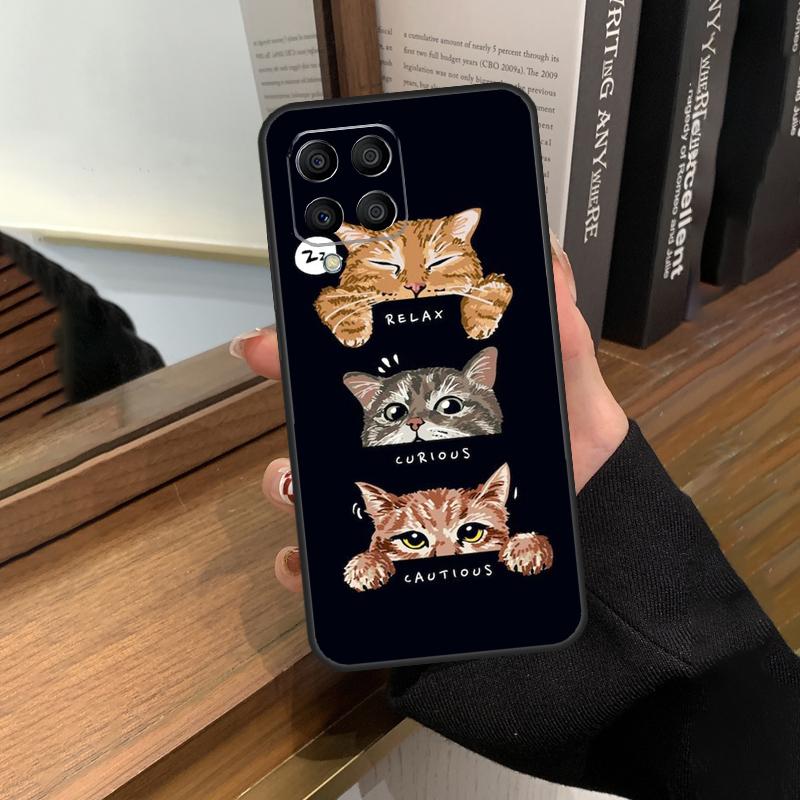 Забавный чехол с рисунком кота для Samsung Galaxy M56 M16 M36 M33 M53 M13 M12 M32 M52 M20 M15 M55 M31 M14 M35 M34 M54