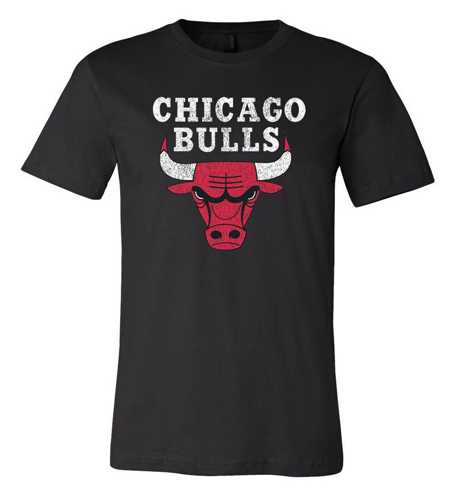 Футболка с состаренным логотипом команды НБА Chicago Bulls Детская M - Взрослая 6XL!!! Быстрый корабль! Футболка Unisex
