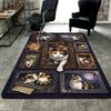 Japanese Cat Portraits Pattern Rug Floor Mat for Living Room or Bedroom Soft and Comfortable Carpet a Gift for Birthday and Holiday.