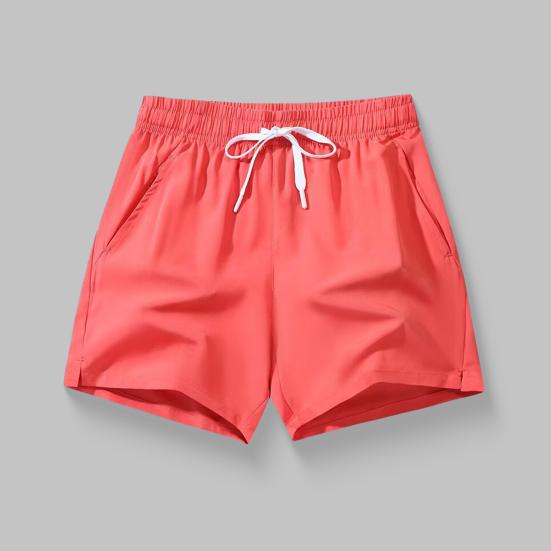 Мужские летние шорты с эластичной талией, регулируемые спортивные шорты на шнурке с карманами, однотонные широкие шорты