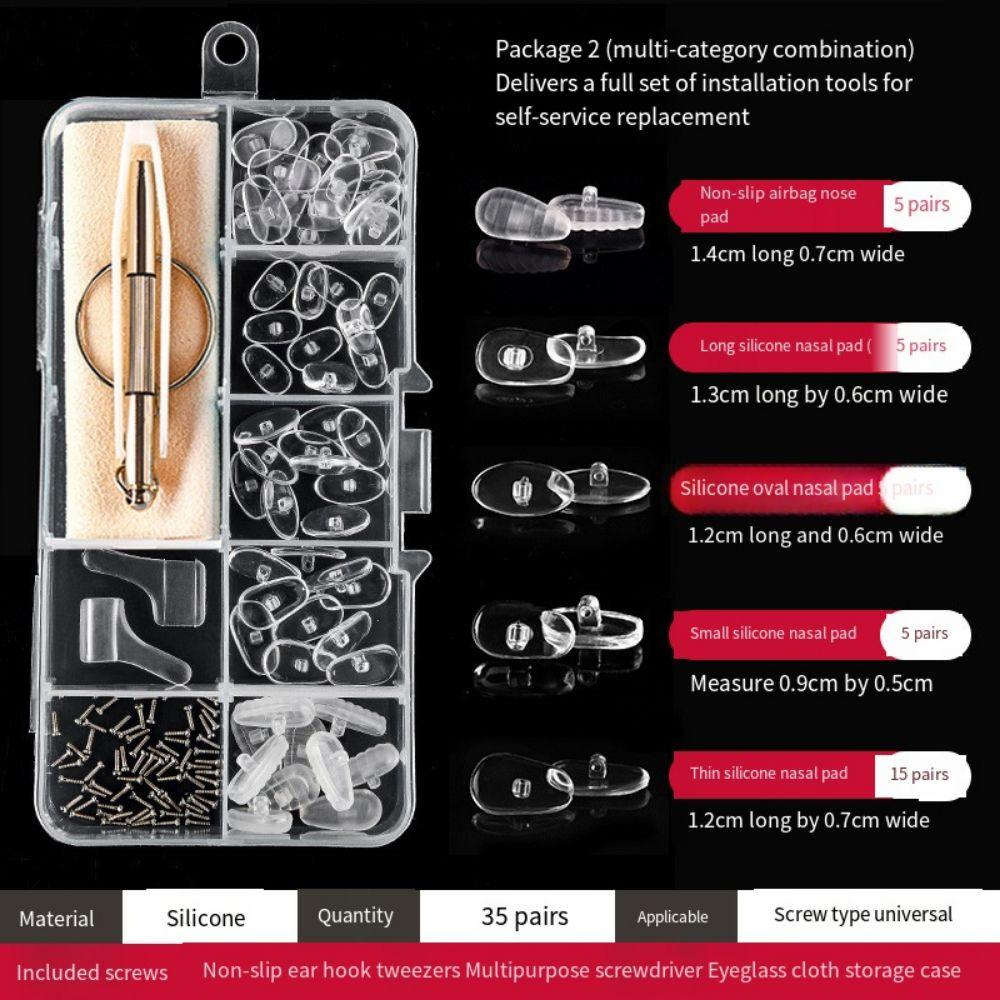 Набор для ремонта противоскользящих очков Сменные инструменты для ремонта очков Носоупоры Набор для ремонта солнцезащитных очков