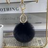 New Car Keyring Pompom Key Chains Key Holder Women Bag Pendant Jewelry Gifts Fluffy Fur Pom Keychain Soft Faux Rabbit Fur Ball
