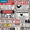 SQ-DGLZ Vintage Keep Gate Closed Chickens Tin Sign Metal Sign Shop Plate Home Bar Wall Decor Sticker Decoration Plaque Poster