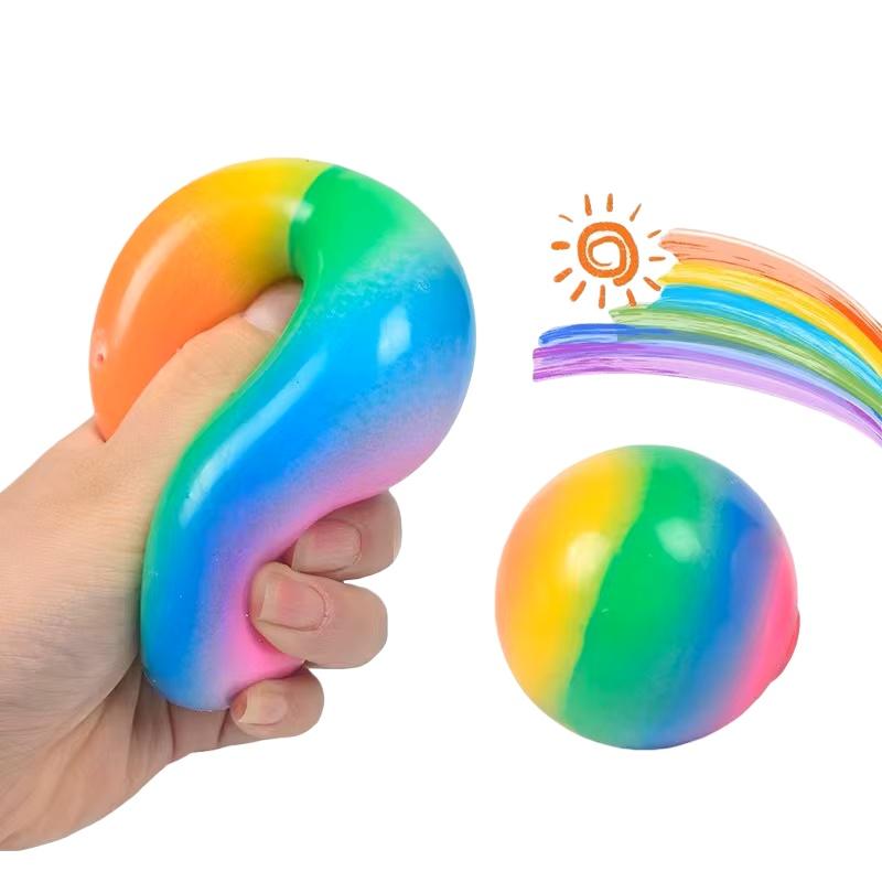 Мягкий креативный радужный мучной шар для снятия стресса, медленно восстанавливающий форму, сжимаемый, для тренировки пальцев детей и взрослых, розыгрыш, подарок