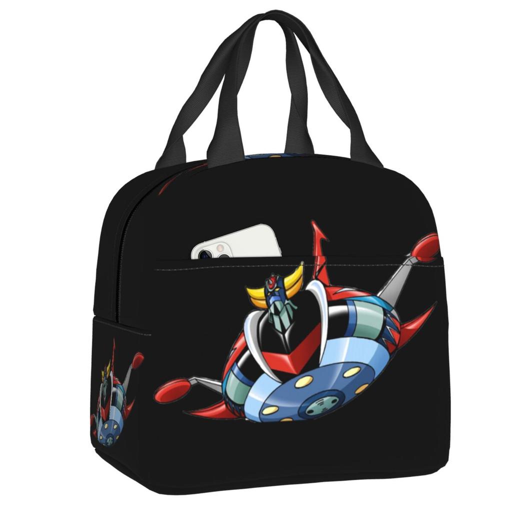 Custom Ufo Robot Grendizer Goldrake Mazinger Z Resuable Lunch Boxes Women Leakproof Thermal Cooler Food Insulated Lunch Bag Work