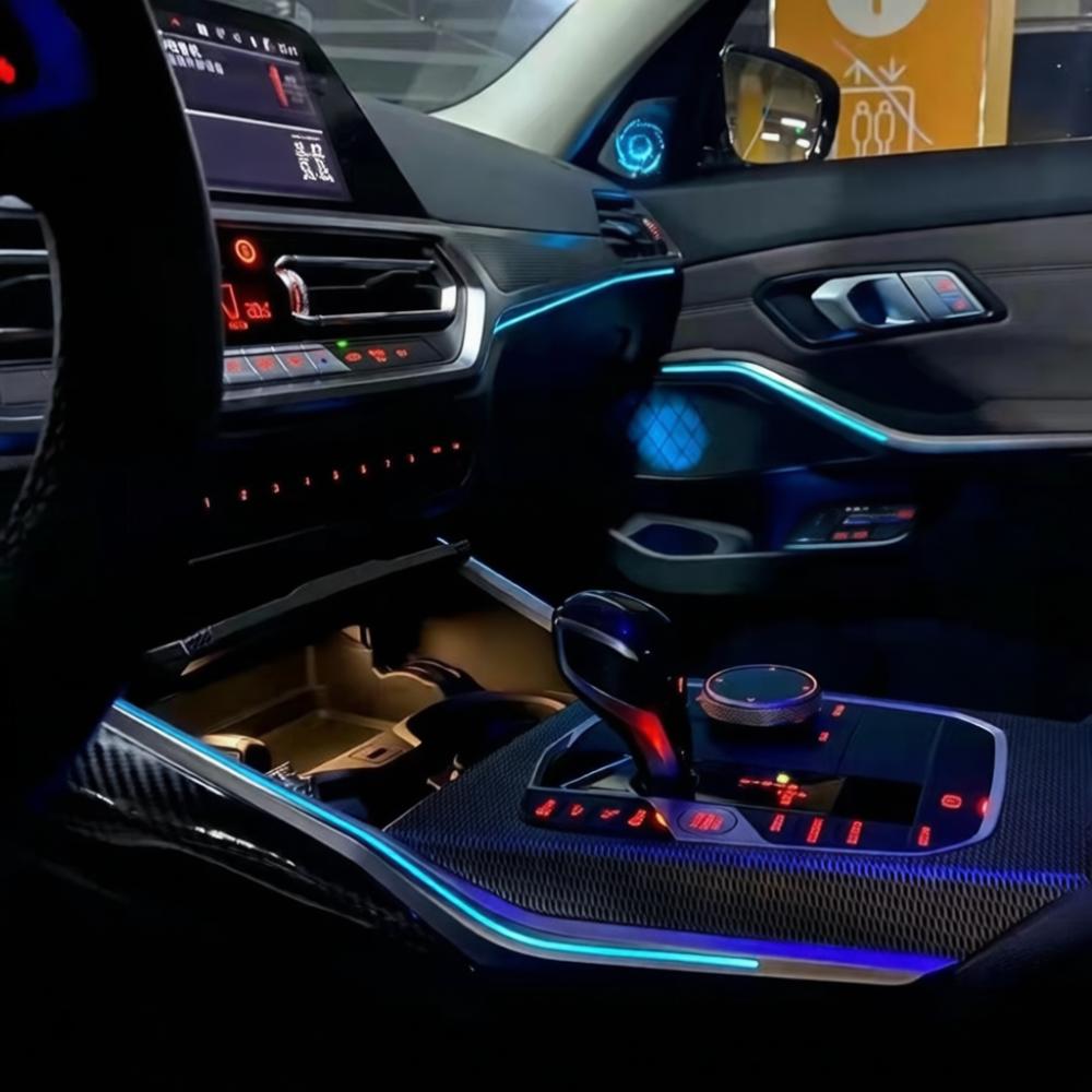 Консольная RGB LED Атмосферная Лампа для BMW G20 G28 G80 Декоративная Светодиодная Лента в Салон Оригинальный Аксессуар для Модернизации с Управлением