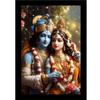 Printed Posters With Frames for Wall Decoration God Radha Krishna Photo Framed Painting Wall Frames