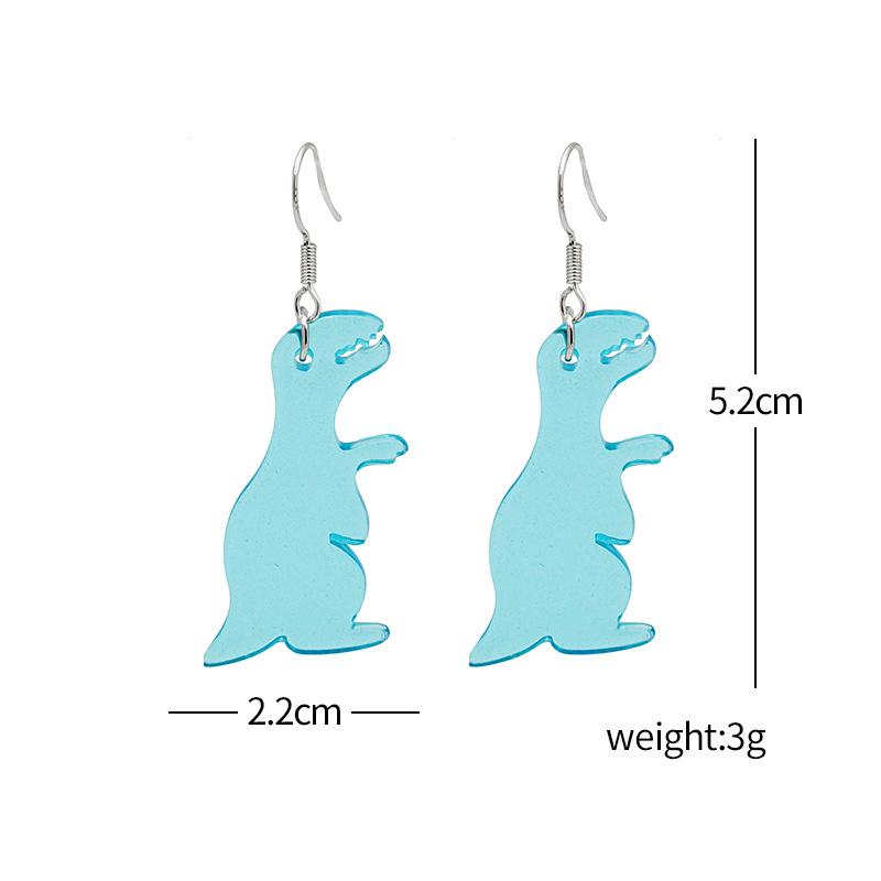 Cute and Funny Transparent Acrylic Dinosaur Earrings - A Must-Have for Dino Lovers!