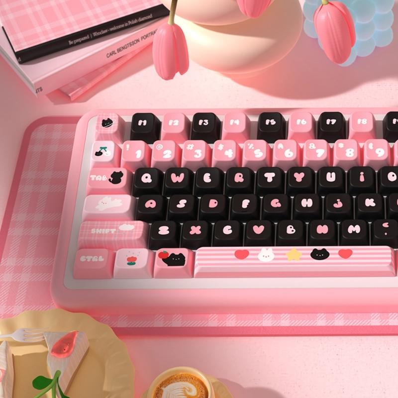 Черные кошки Keycaps 138/158 Клавиш Профиль MDA PBT Keycaps Сублимация Милые Механические Keycaps клавиатуры Аксессуары