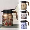 1000ml Floral Pattern Teapot with Lid Vintage Floral Tea Thermos Built-in Infuser Tea Separation Thermal Water Kettle Coffee Pot